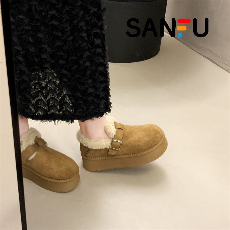 厚底雪地靴加绒保暖棉鞋