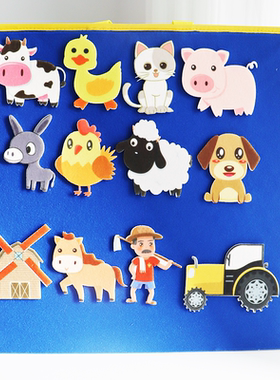 毛毡教具old macdonald had a farm儿童英语启蒙故事绘本早教动物