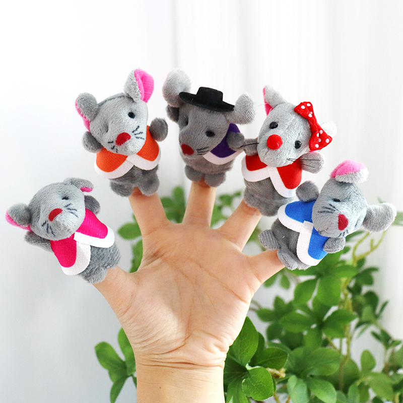 六只小老鼠手指玩偶英语教具