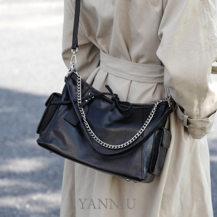 岩牛头层厚绵羊皮托特大容量女包高级感百搭轻奢手提单肩百搭女包