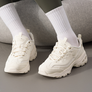 Skechers2025春季新款厚底老爹鞋女鞋轻便运动鞋增高减震