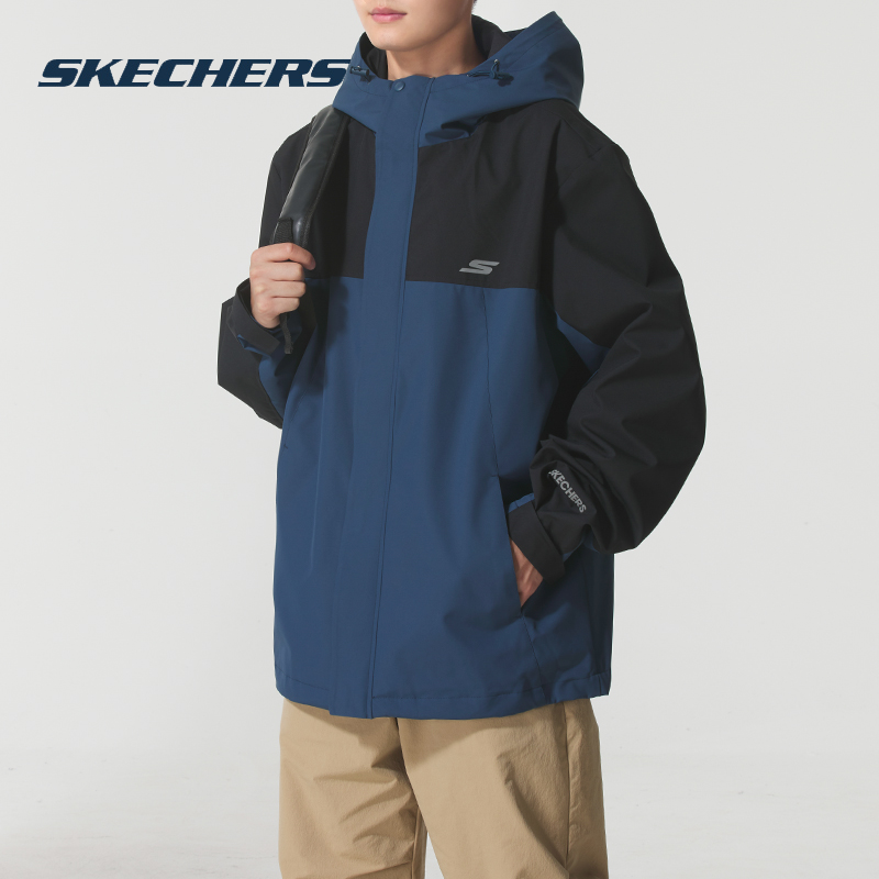 斯凯奇（SKECHERS）男装 秋季新款运动服跑步健身训练梭织外套时
