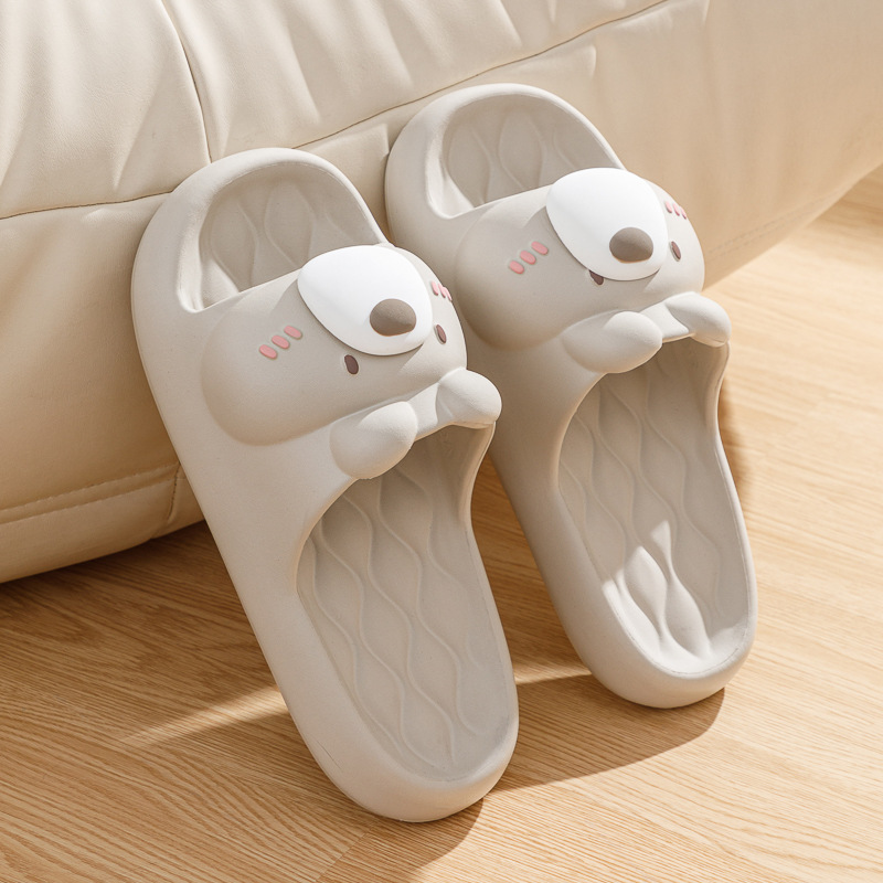 情侣卡通小熊夏季新款eva凉拖鞋女居家室内家用厚底防滑拖鞋