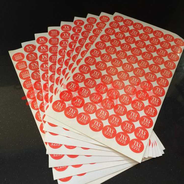 新款直销供应不干胶标签不干胶贴码纸服装尺码纸XS-XXXXL码数齐全