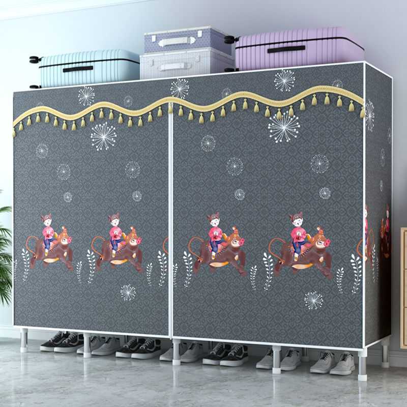 新款直销布衣柜全钢架加粗加固加厚家用卧室组装简易衣柜出租房用