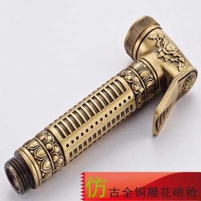 新款直销创意全铜仿古金色净身妇洗器增压喷枪清洗屁股冲洗器马桶