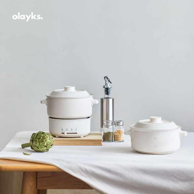 新款直销olayks立时电煮锅分体式小电锅学生宿舍家用多功能小型泡