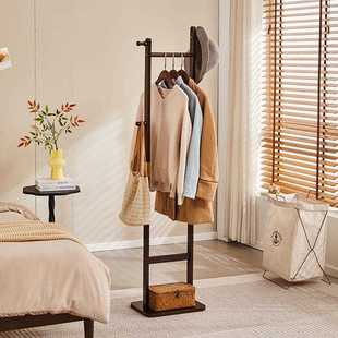 新款直销小户型挂衣架榉木落地衣帽架门口玄关卧室简约带轮可移动