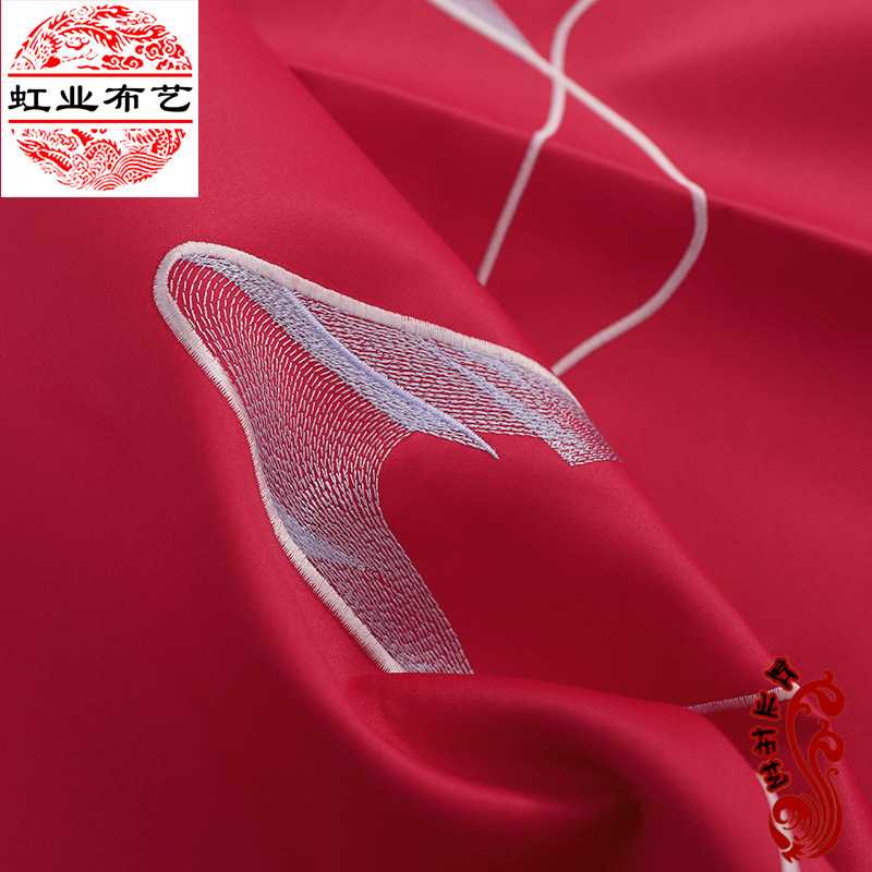 新款直销新中式电脑绣花面料沙发抱枕坐垫布桌旗茶垫绸缎刺绣布料