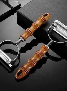 新款直销二合一多功能木柄削皮刀水果蔬菜刨皮器打皮剥皮刨子刮丝