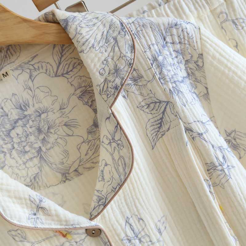 新款直销纯棉短袖短裤月子服绉纱布薄款哺乳套装夏季产后喂奶衣一