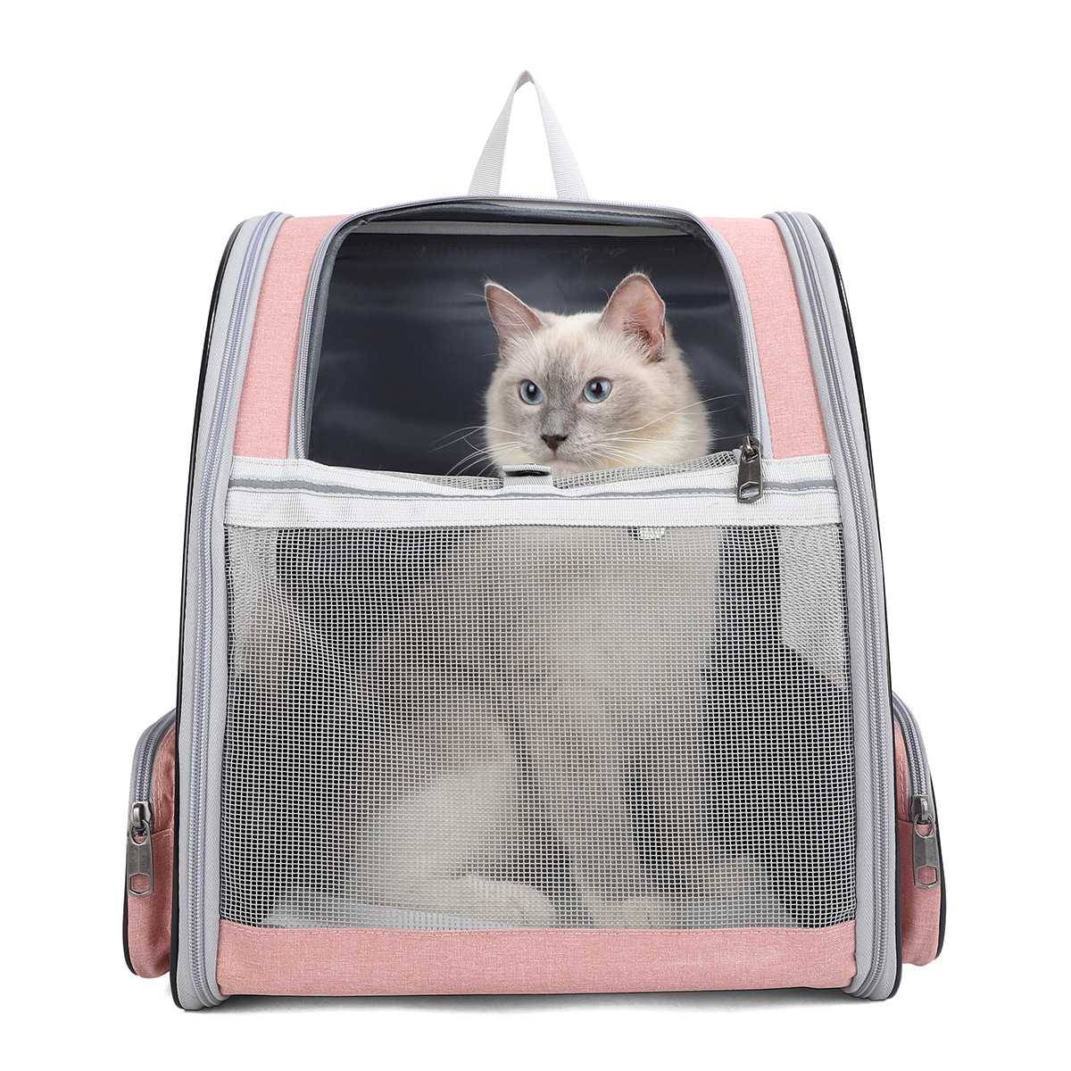 新款直销跨境猫包大容量透气双肩宠物包外出便携宠物背包网布猫咪