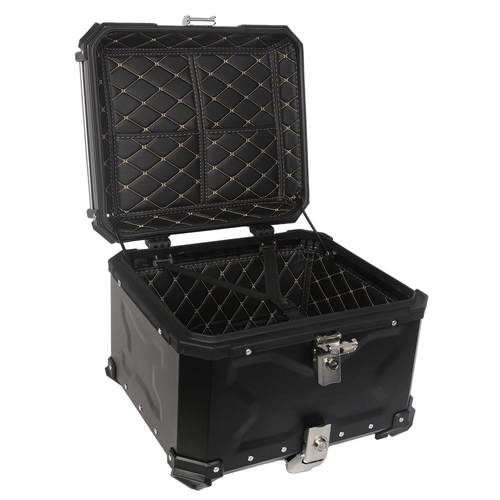 新款直销摩托车尾箱铝合金后备箱快拆底板三面压纹X防水收纳工具