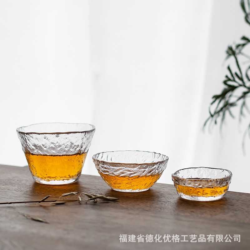 新款直销日式初雪杯水晶玻璃小茶杯单只功夫茶道品茗杯主人杯大号