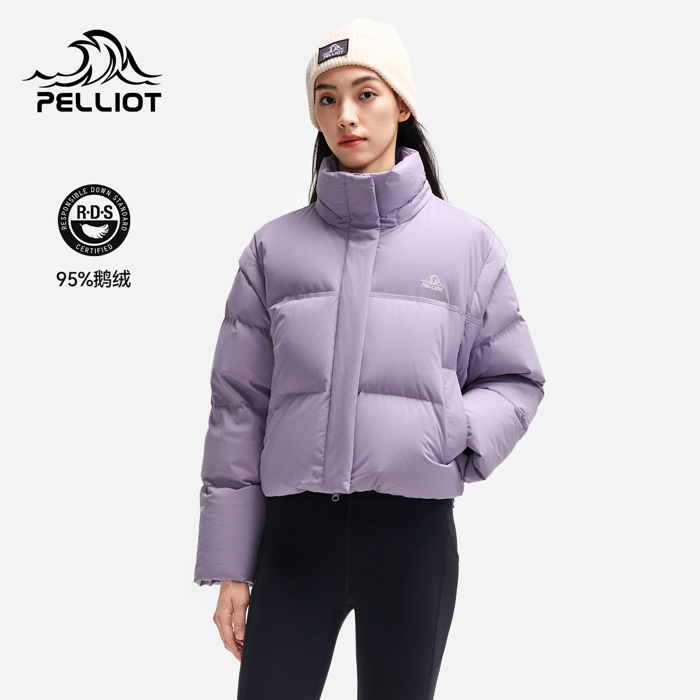 伯希和户外800蓬羽绒服2025新款女短款防风鹅绒服连帽保暖外套