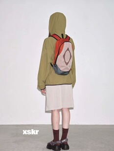 xskr 现货MSCHF韩国设计25春夏RHOMBUS MESH网状菱形logo双肩背包