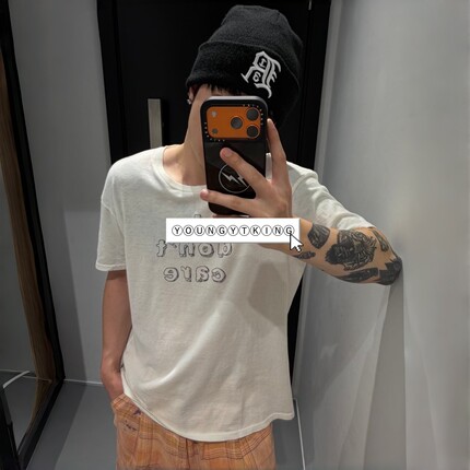 YOUNGYTKING出品R13简约涂鸦印花摇滚字母薄款透气短袖男女