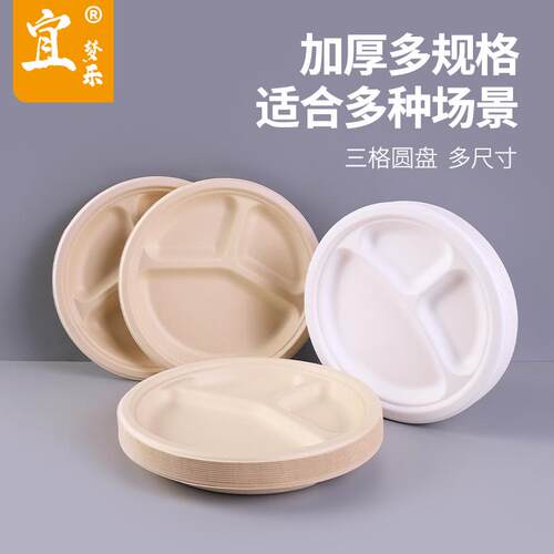 一次性加厚纸盘子蘸料盘子分格盘