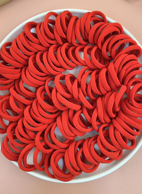 红色头绳女本命年布素发圈皮套不伤发女生皮筋新年喜庆扎头发发绳