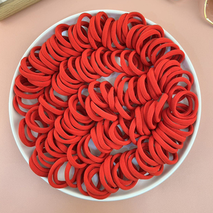 红色头绳女本命年布素发圈皮套不伤发女生皮筋新年喜庆扎头发发绳