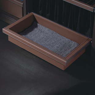 悍高葆碟BV系列高级灰浅皮篮时尚轻奢衣柜拉篮衣帽间收纳五金