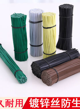 电镀锌铁丝扎线葡萄枝条扎丝包塑铁芯扎带捆电源线黑色白色绑丝线
