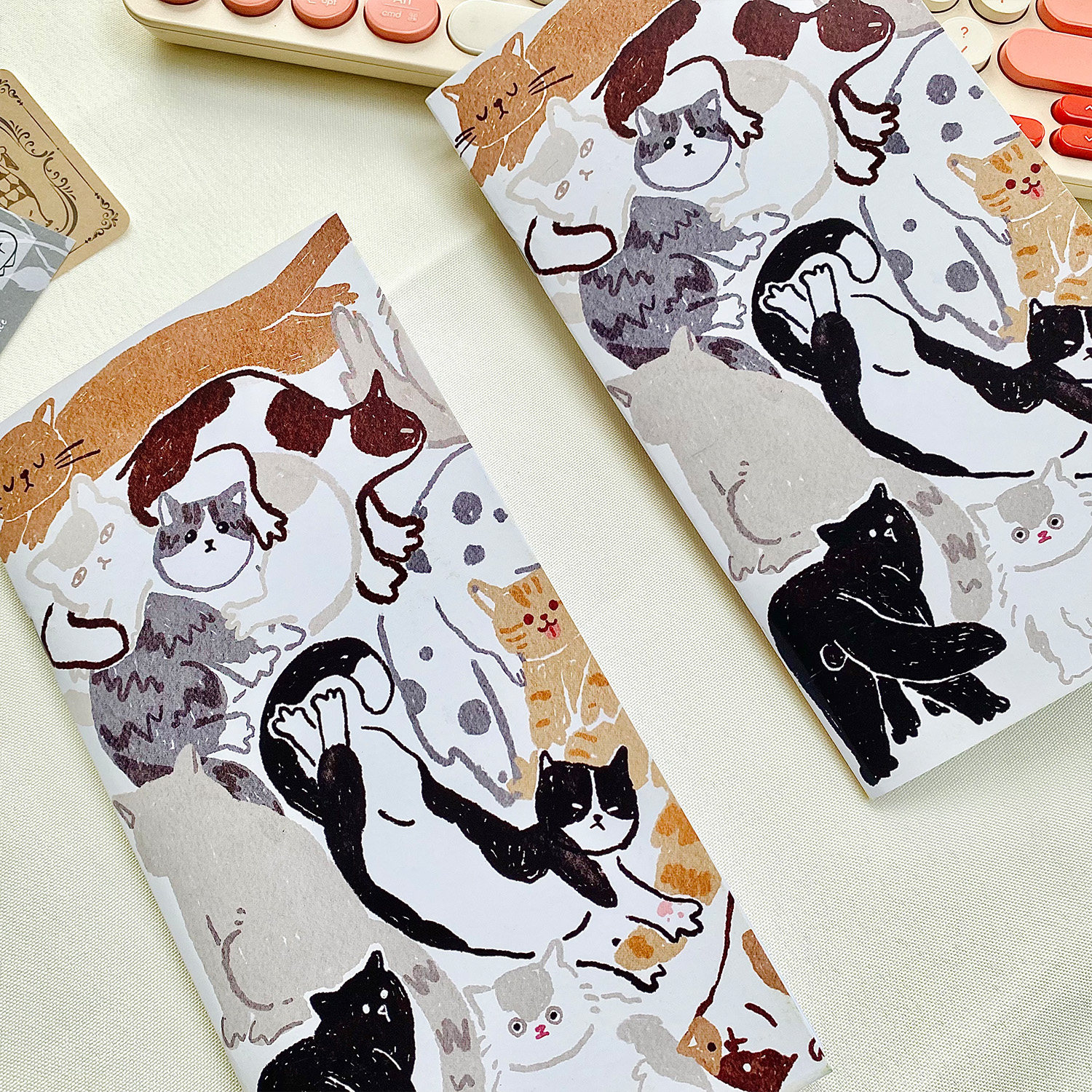 【TN离型本】麻辣糯米周 猫满地tn标准尺寸离型本内含硫酸纸口袋,文具电教/文化用品/商务用品,手帐/日程本/计划本,淘宝优惠券,粉丝福利购,淘宝优惠卷