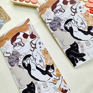 猫满地tn标准尺寸离型本内含硫酸纸口袋 麻辣糯米周 TN离型本