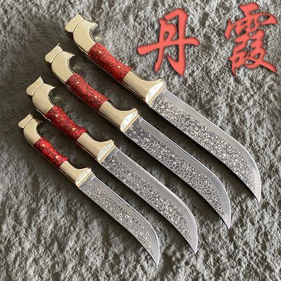 新款英吉沙手工锻打大马士革钢高硬度锋利手把肉小刀果蔬刀水果刀