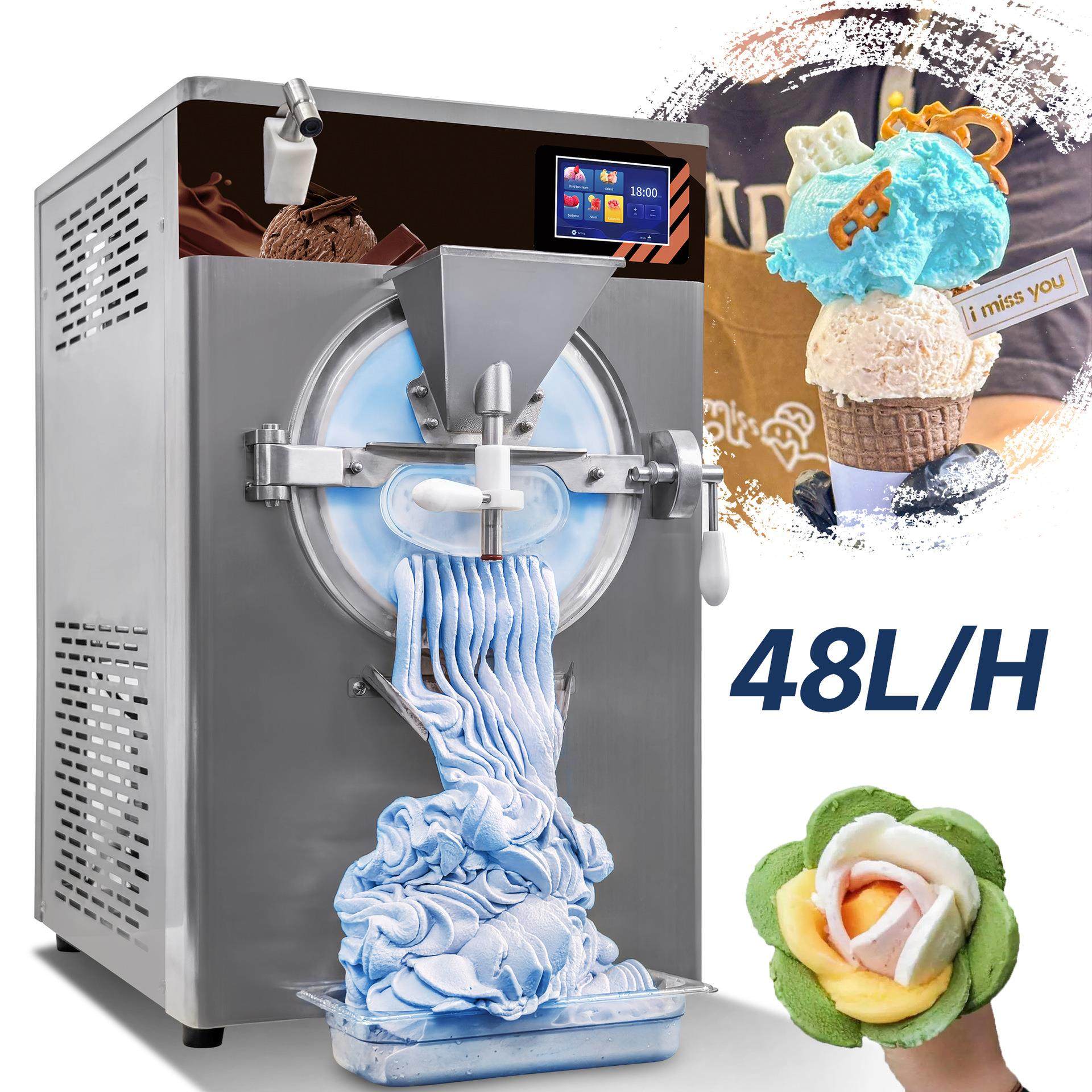 商用硬冰淇淋机小型台式不锈钢雪糕机奶茶小吃意式gelato冰激凌机,商业/办公家具,冷藏展示柜,淘宝优惠券,粉丝福利购,淘宝优惠卷