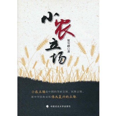 正版包邮小农立场贺雪峰　著中国政法大学出版社9787562047483