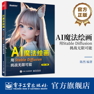 官方正版 AI魔法绘画：用Stable Diffusion挑战无限可能 陈然 SD书 AI绘画书 模型训练提示词 商业设计 电子工业出版社