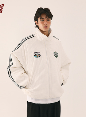 KBLC田嘉瑞同款冬季加厚男女同款棉服外套国风西湖元素绣花三条杠