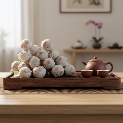 2020年 景迈兰香古树生茶龙珠沱 7克 普洱生茶