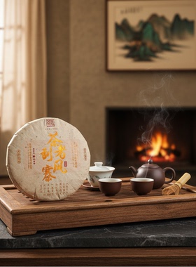 2025年 茶者七星刮风寨熟饼 357克 普洱熟茶