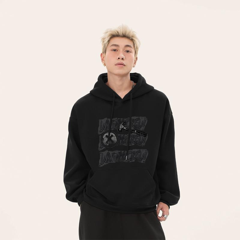 400G重磅连帽卫衣硬挺套头帽衫