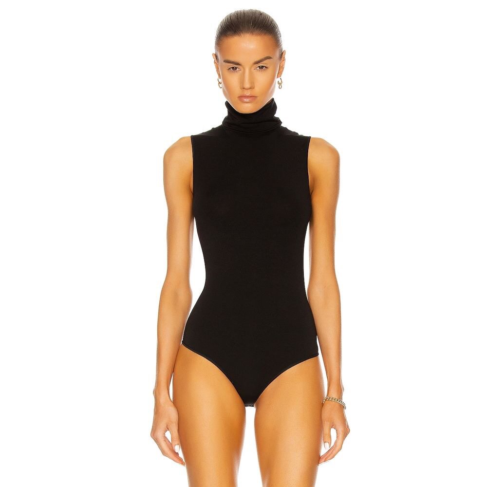 高领黑色背心女新款无袖连体衣气质开裆吊带内搭打底堆堆领大码 - 封面