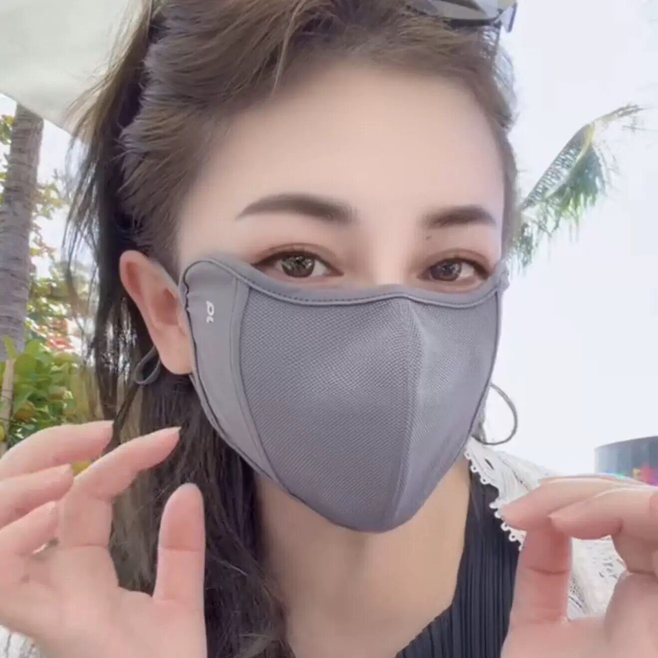 加大宽防晒口罩夏季冰丝透