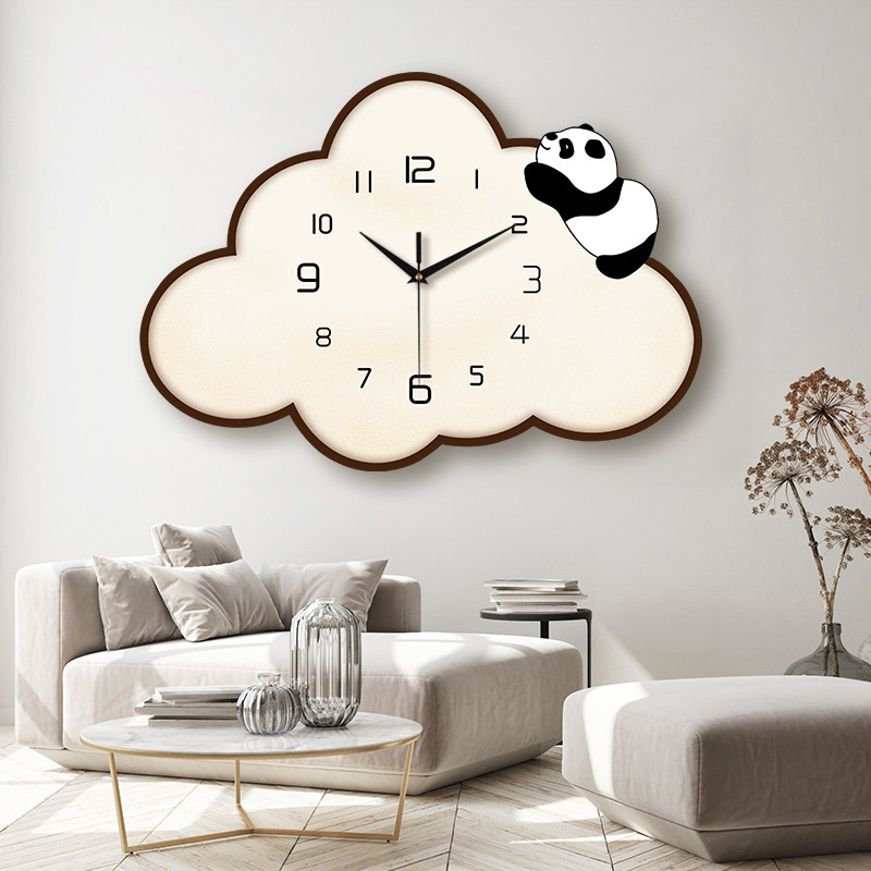 创意云朵客厅装饰画电子钟挂钟
