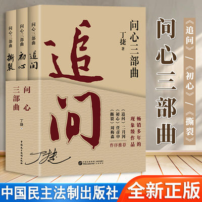 搜书正版2025新版 问心三部曲 全套3册 追问+初心+撕裂 丁捷著 反腐警示录 落马官员的罪与罚反腐纪实文学小说 中国民主法制出版社