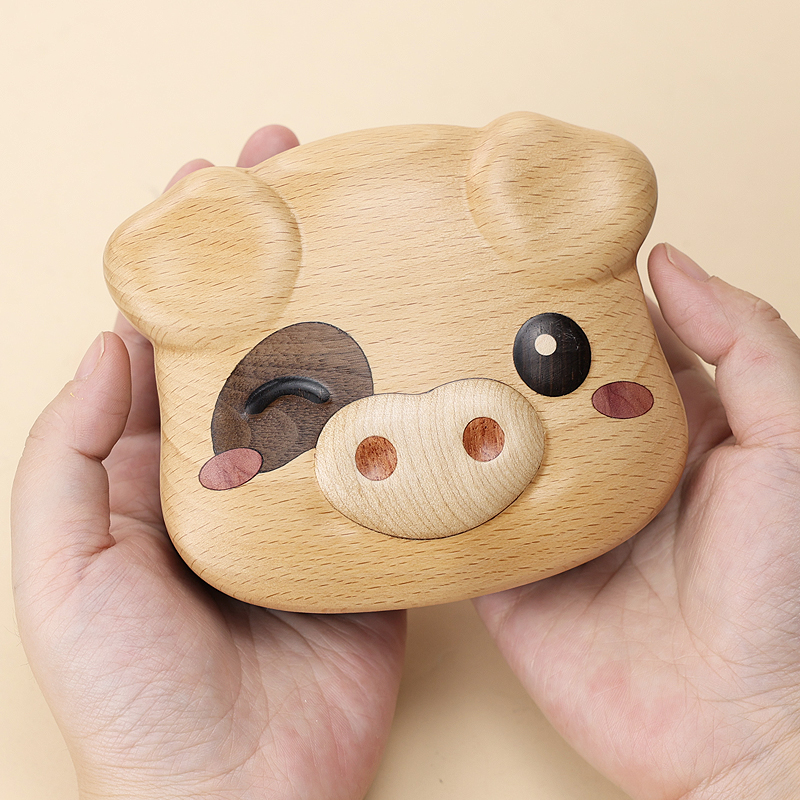 生肖猪年小朋友掉乳牙浮雕收纳盒