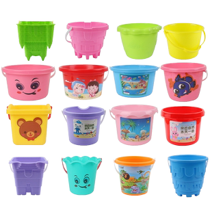 儿童沙滩玩具桶塑料水桶玩沙工具钓鱼小桶厂家批量发海边景区玩具