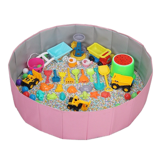 儿童沙子玩具沙室内决明子玩具沙滩玩具套装仿瓷沙家用围栏挖沙池