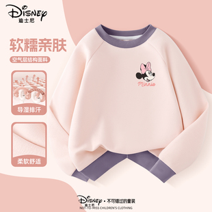 迪士尼女童卫衣春秋款2025新款长袖打底衫儿童上衣春季薄款衣服