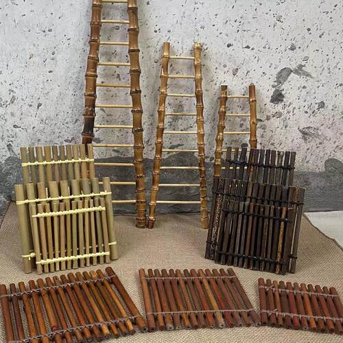 纯手工编织竹排创意寿司刺身饰品日韩料理海鲜资造摆件竹制笆篱