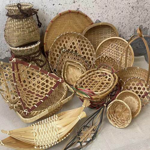 日料刺身摆盘装饰迷你篮子海鲜姿造道具日式竹编篮子摆件