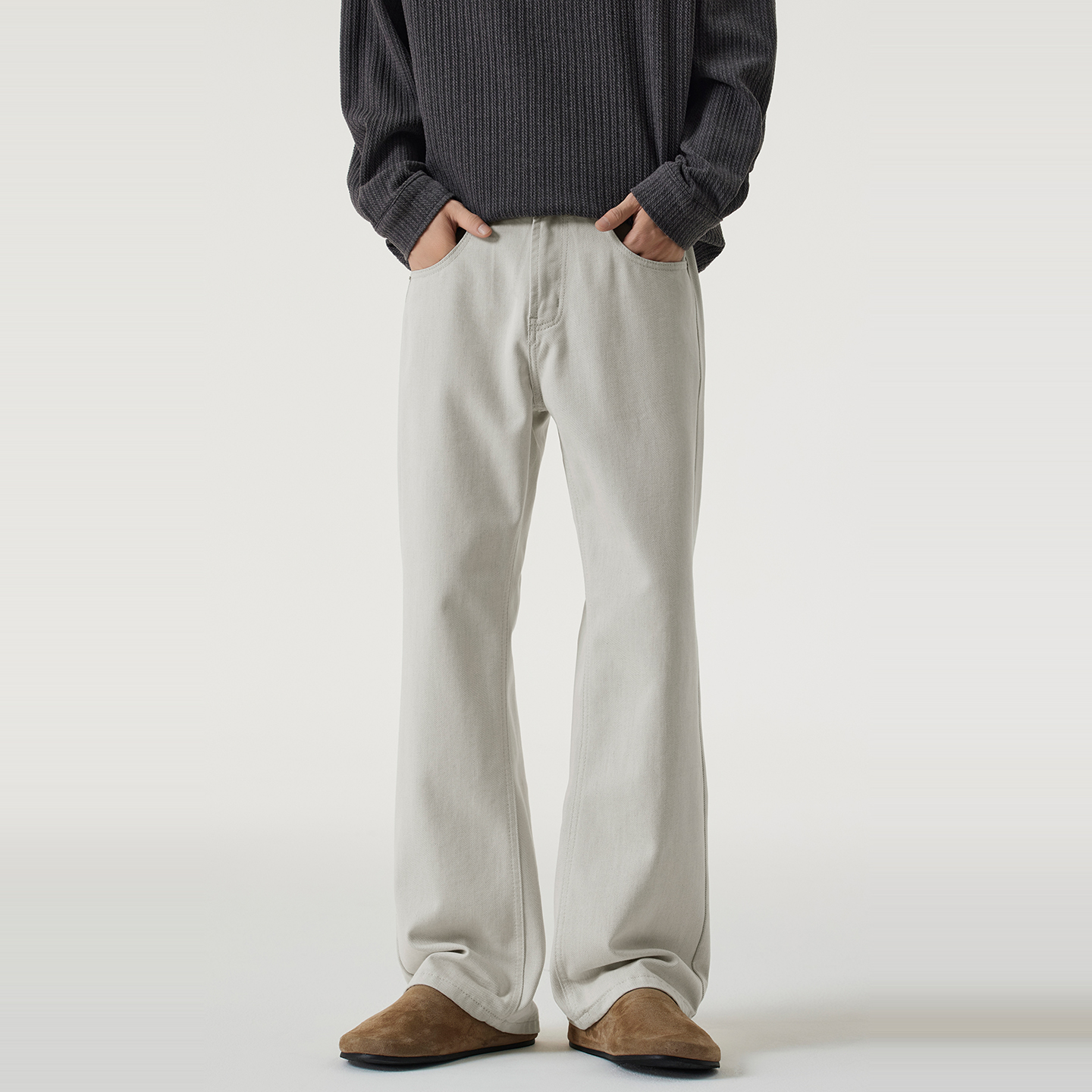 Kuvine美式微喇牛仔裤男