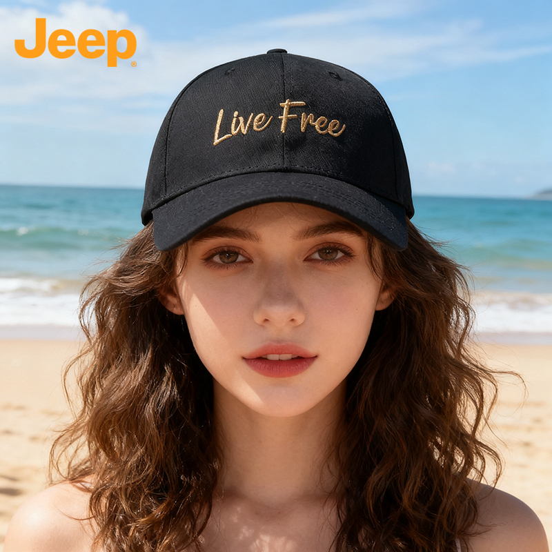 JEEP帽子大头围休闲户外透气鸭舌帽男女防晒跑步棒球帽四季遮阳帽