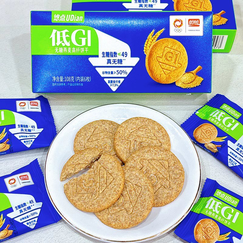 盼盼悠点低GI燕麦高纤饼干营养早餐饱腹糕点