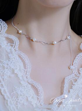 Mavis格蕾丝 原创设计纯银珍珠项链女轻奢小众高级感锁骨颈链配饰